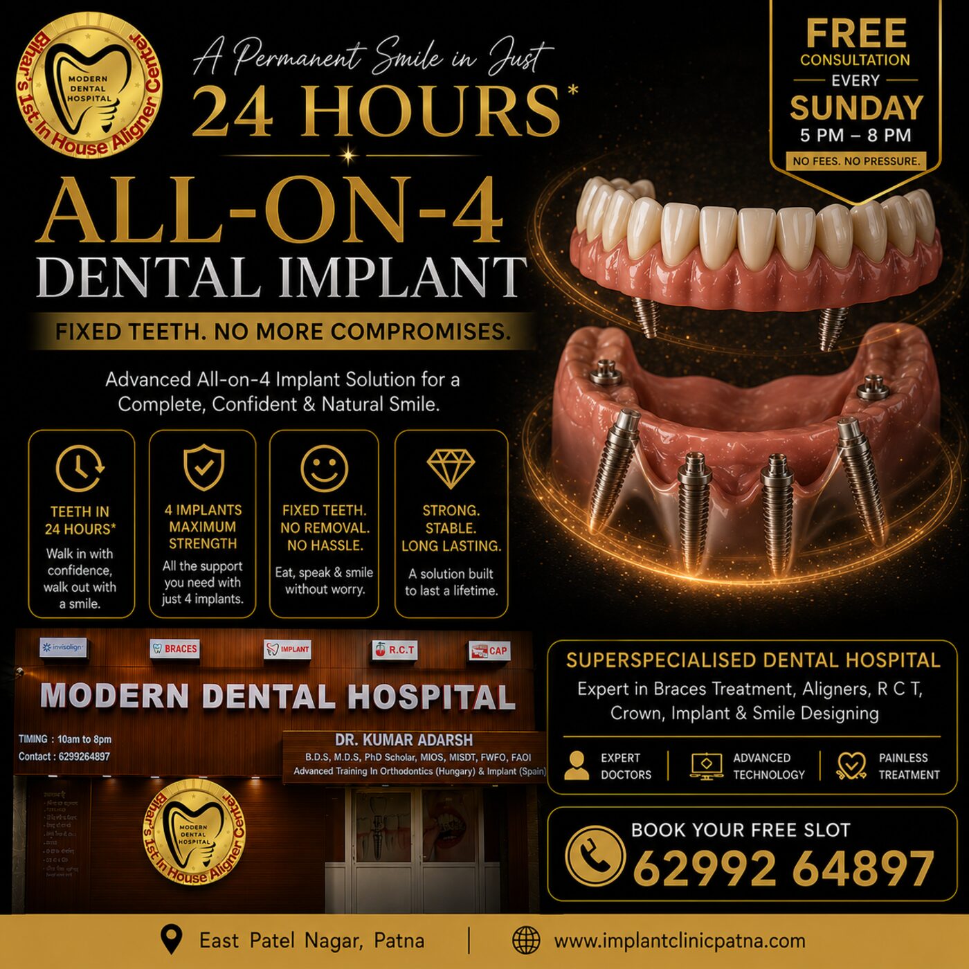 All-on-4 full mouth dental implants Patna
